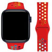 Apple Watch 42/44mm Silikon Delikli Kordon Kırmızı