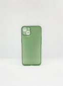 iPhone 13 Silikon Şeffaf Telefon Kılıfı Mat Koyu Yeşil